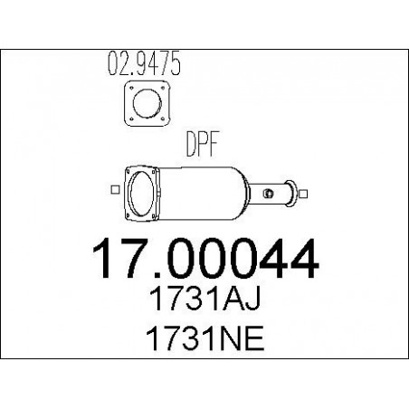Filtre à particules (échappement) MTS