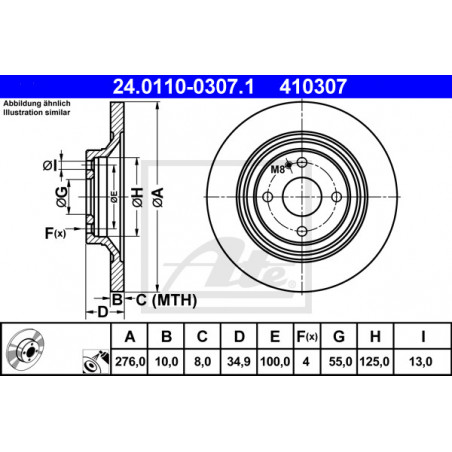 Jeu de 2 disques de frein ATE