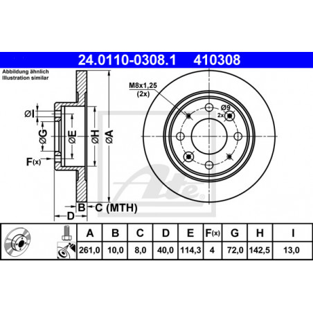 Jeu de 2 disques de frein ATE
