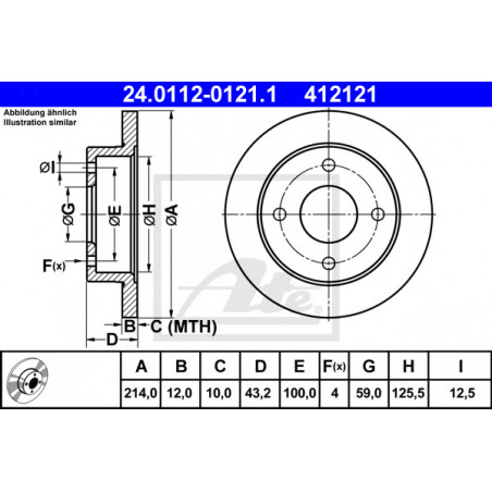 Jeu de 2 disques de frein ATE