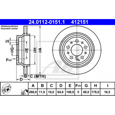 Jeu de 2 disques de frein ATE