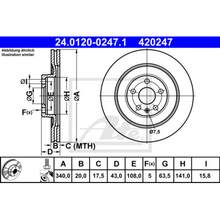 Jeu de 2 disques de frein ATE