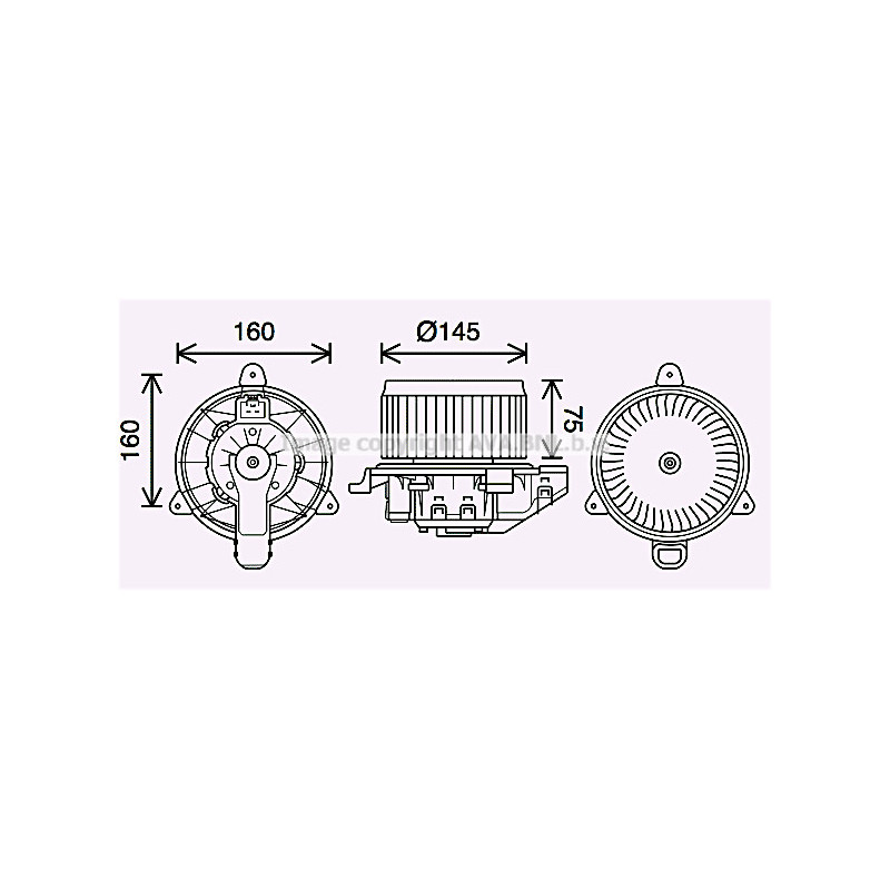 Moteur électrique (pulseur d'air habitacle) AVA QUALITY COOLING