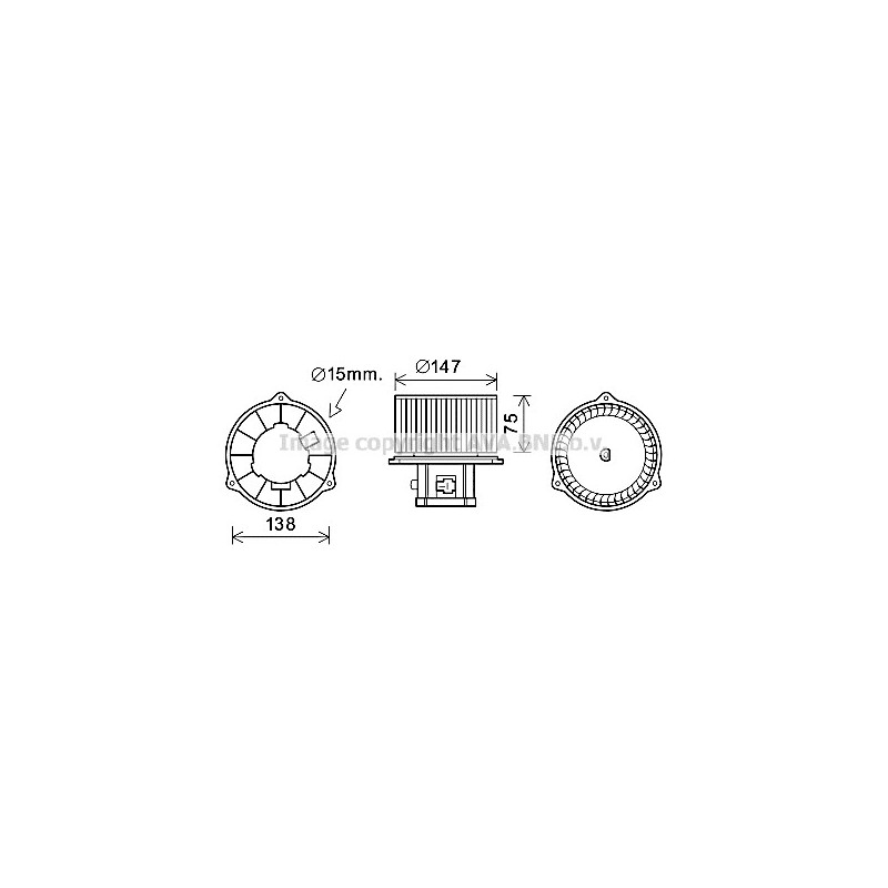 Moteur électrique (pulseur d'air habitacle) AVA QUALITY COOLING
