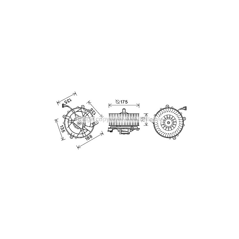 Moteur électrique (pulseur d'air habitacle) AVA QUALITY COOLING