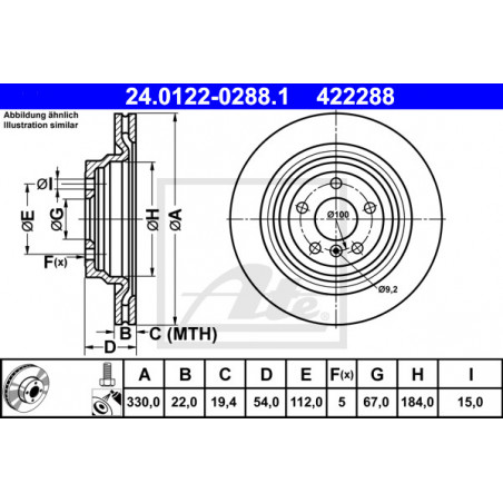 Jeu de 2 disques de frein ATE