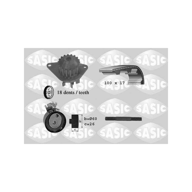 Kit de distribution + pompe à eau SASIC