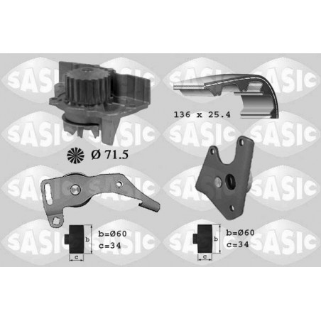 Kit de distribution + pompe à eau SASIC