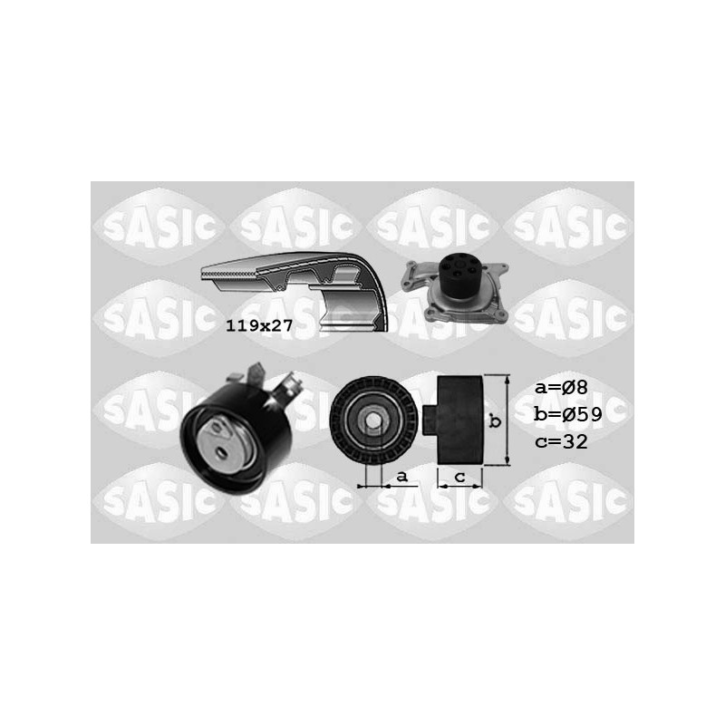 Kit de distribution + pompe à eau SASIC