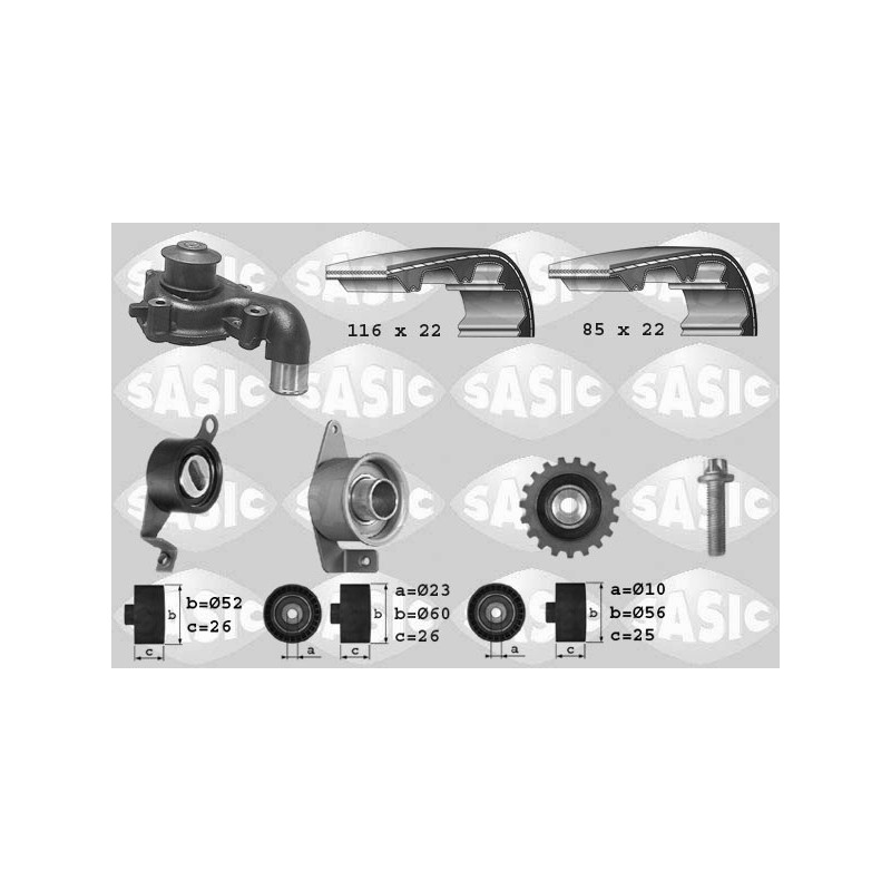 Kit de distribution + pompe à eau SASIC