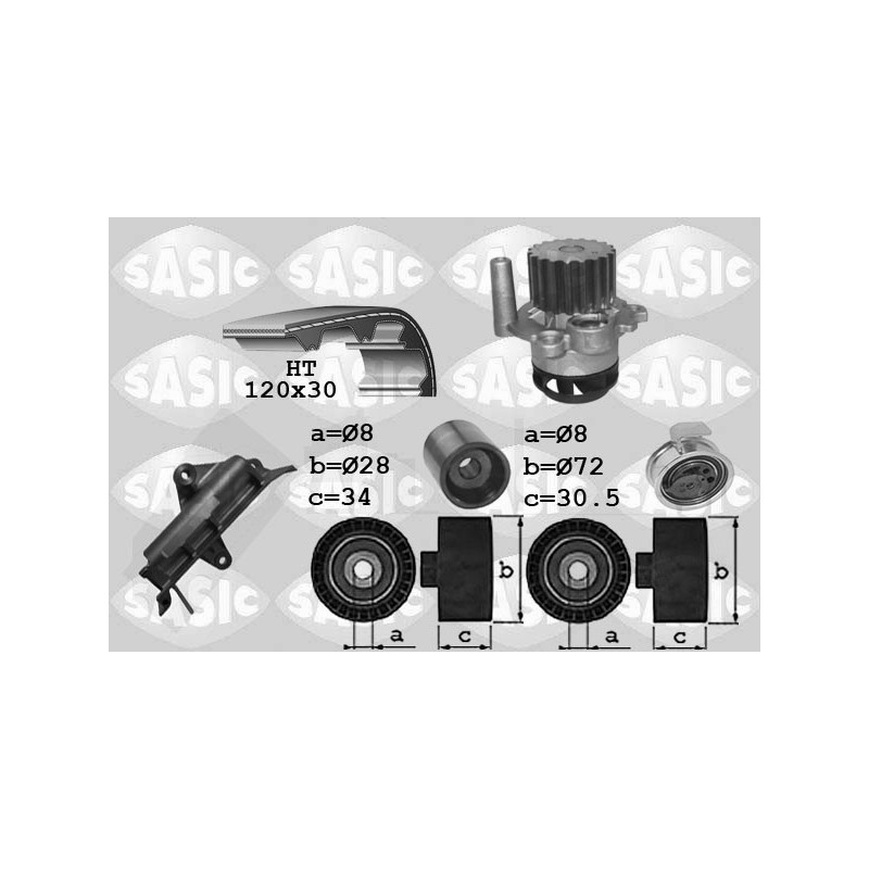 Kit de distribution + pompe à eau SASIC