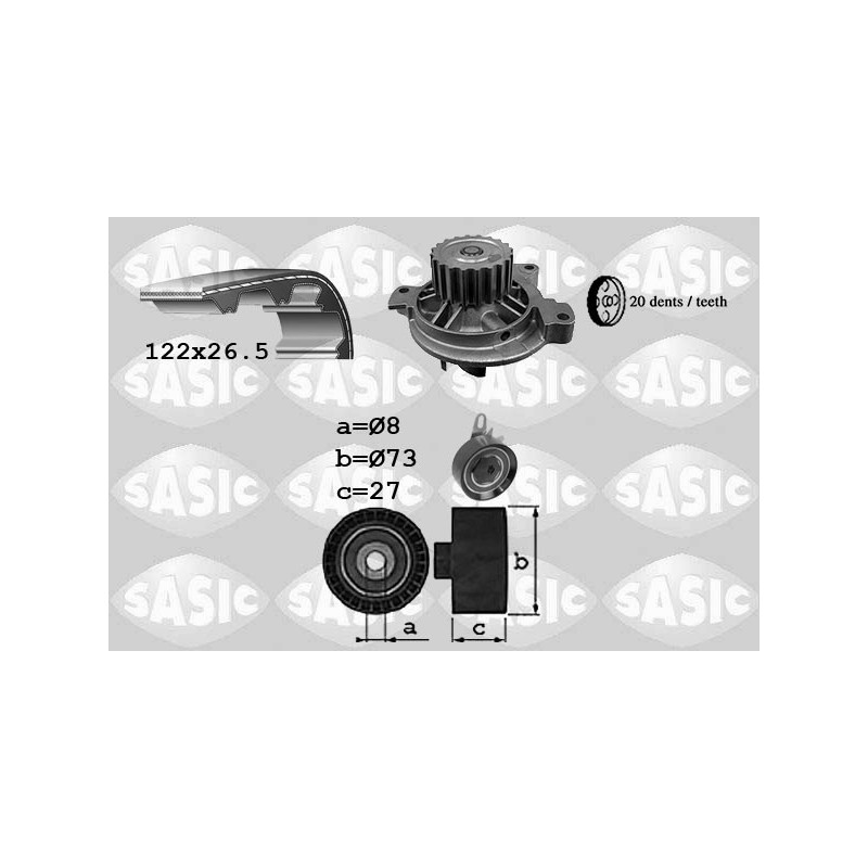 Kit de distribution + pompe à eau SASIC