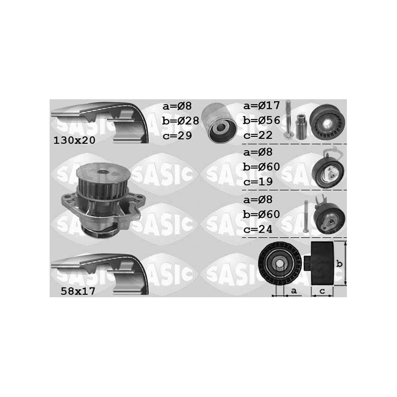 Kit de distribution + pompe à eau SASIC