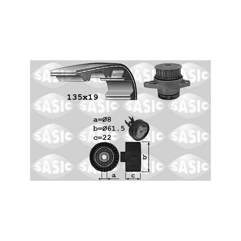 Kit de distribution + pompe à eau SASIC