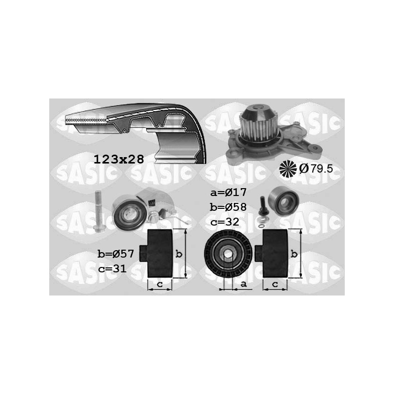 Kit de distribution + pompe à eau SASIC