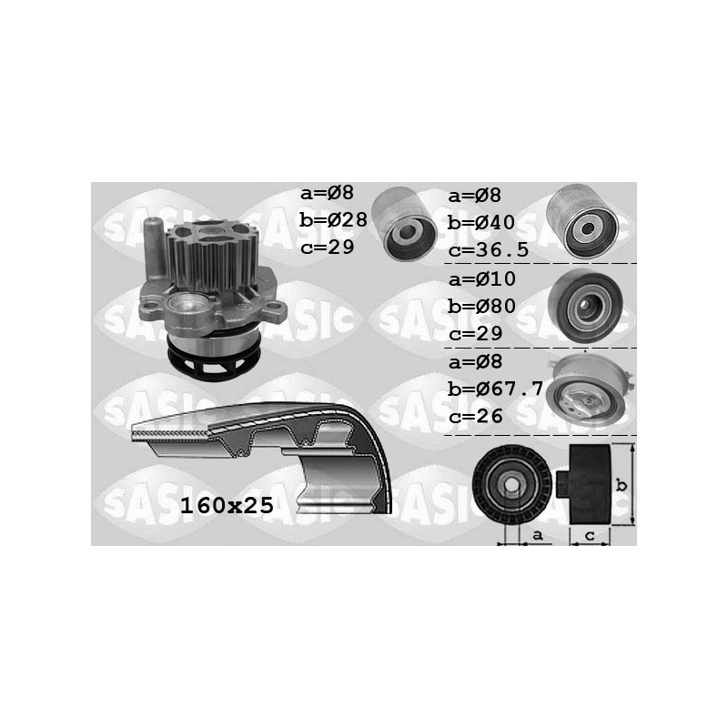 Kit de distribution + pompe à eau SASIC