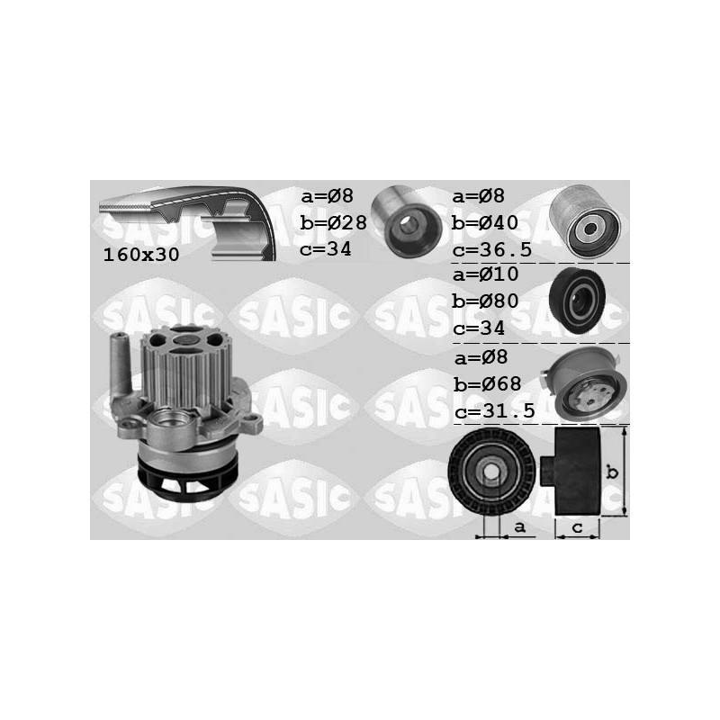 Kit de distribution + pompe à eau SASIC