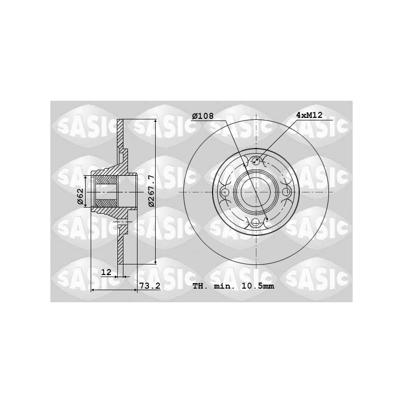 Jeu de 2 disques de frein SASIC