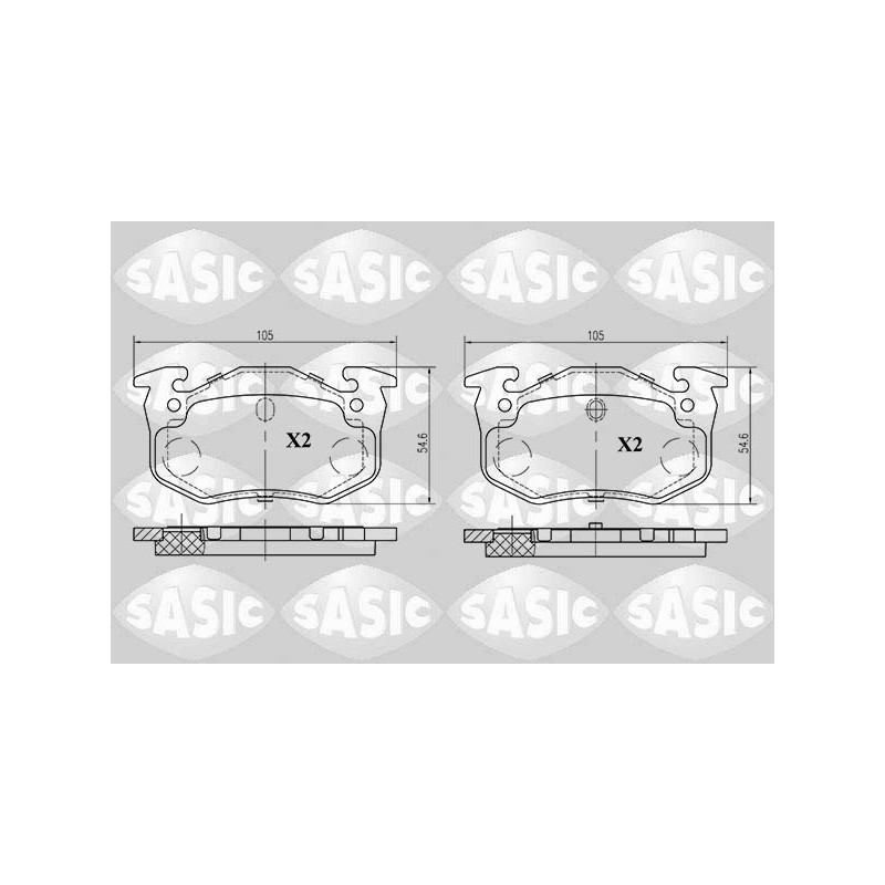 Jeu de quatre plaquettes de frein à disque SASIC