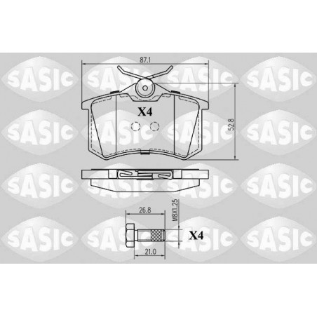 Jeu de quatre plaquettes de frein à disque SASIC