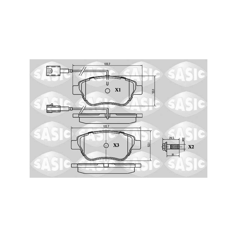 Jeu de quatre plaquettes de frein à disque SASIC