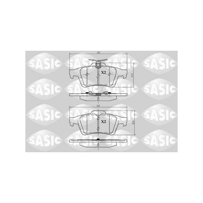 Jeu de quatre plaquettes de frein à disque SASIC
