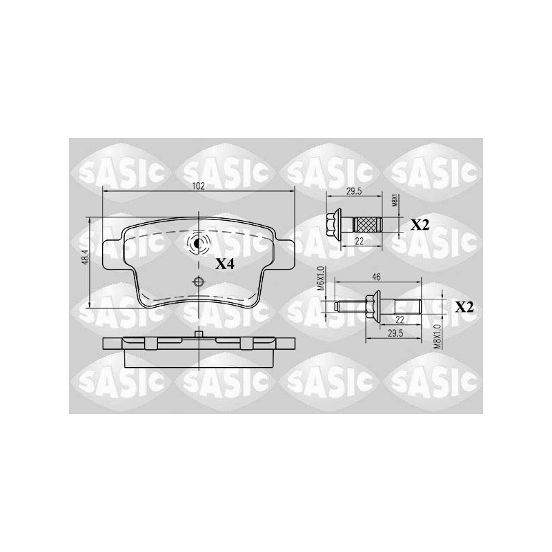 Jeu de quatre plaquettes de frein à disque SASIC