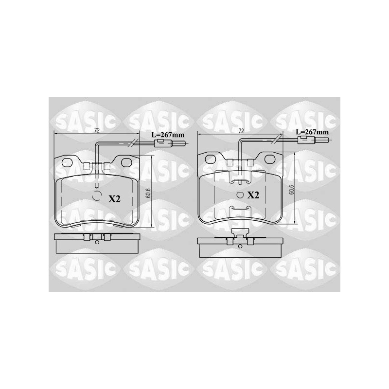 Jeu de quatre plaquettes de frein à disque SASIC