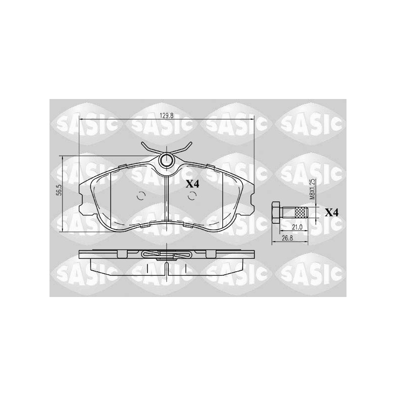 Jeu de quatre plaquettes de frein à disque SASIC
