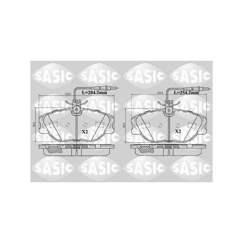 Jeu de quatre plaquettes de frein à disque SASIC