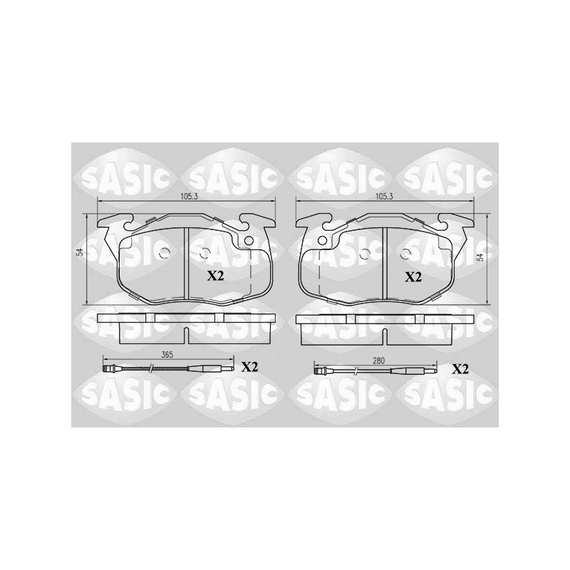 Jeu de quatre plaquettes de frein à disque SASIC