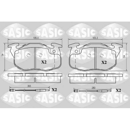 Jeu de quatre plaquettes de frein à disque SASIC