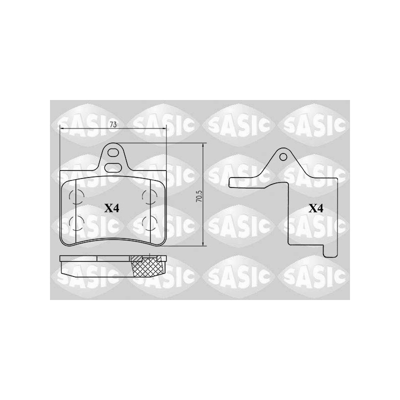 Jeu de quatre plaquettes de frein à disque SASIC
