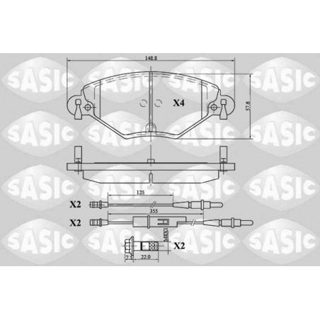 Jeu de quatre plaquettes de frein à disque SASIC