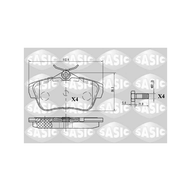 Jeu de quatre plaquettes de frein à disque SASIC