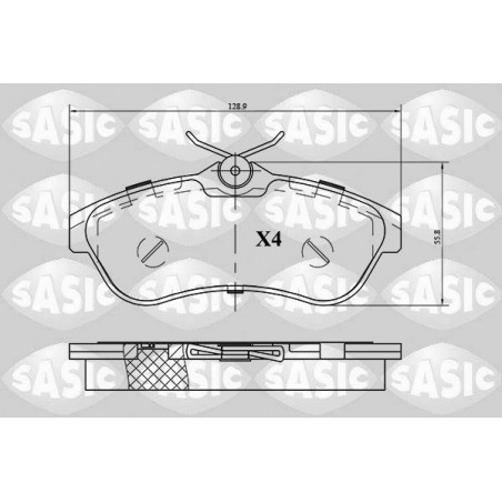 Jeu de quatre plaquettes de frein à disque SASIC