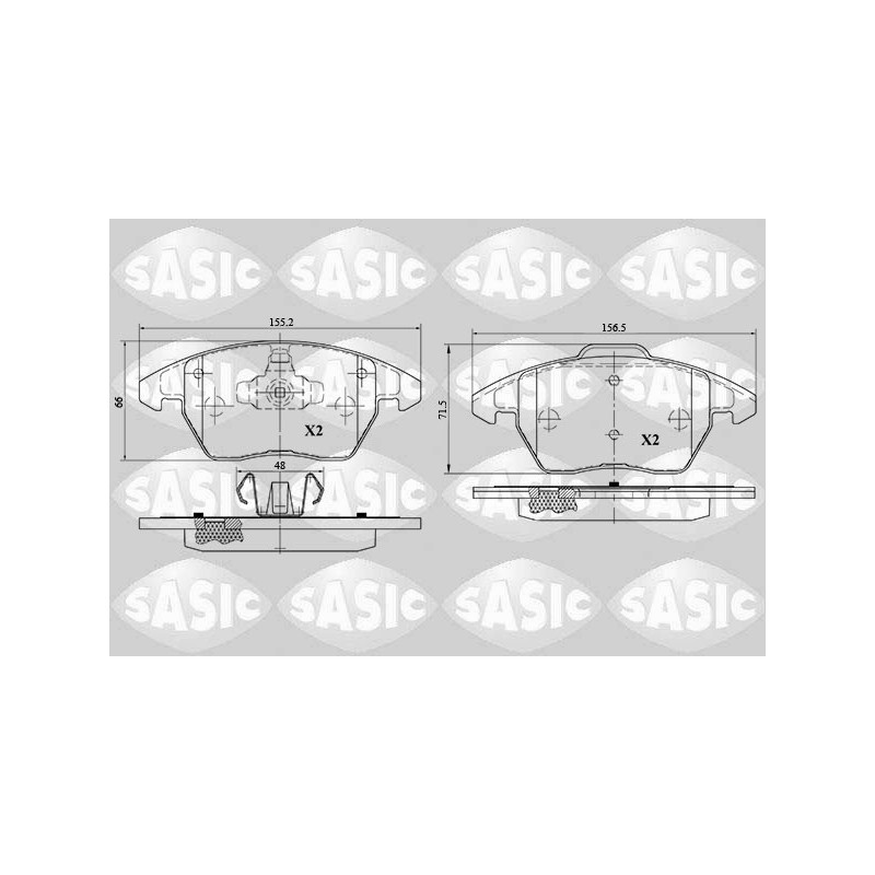 Jeu de quatre plaquettes de frein à disque SASIC