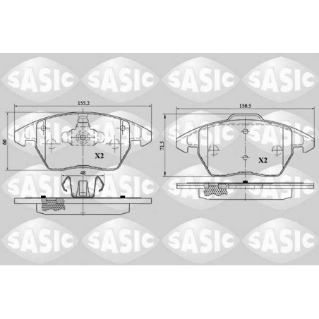 Jeu de quatre plaquettes de frein à disque SASIC