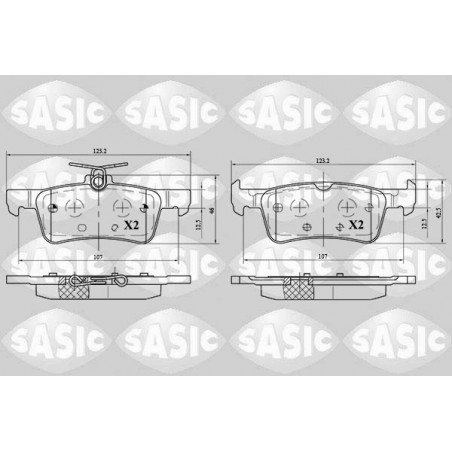 Jeu de quatre plaquettes de frein à disque SASIC