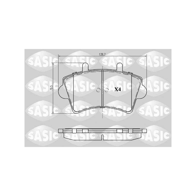 Jeu de quatre plaquettes de frein à disque SASIC