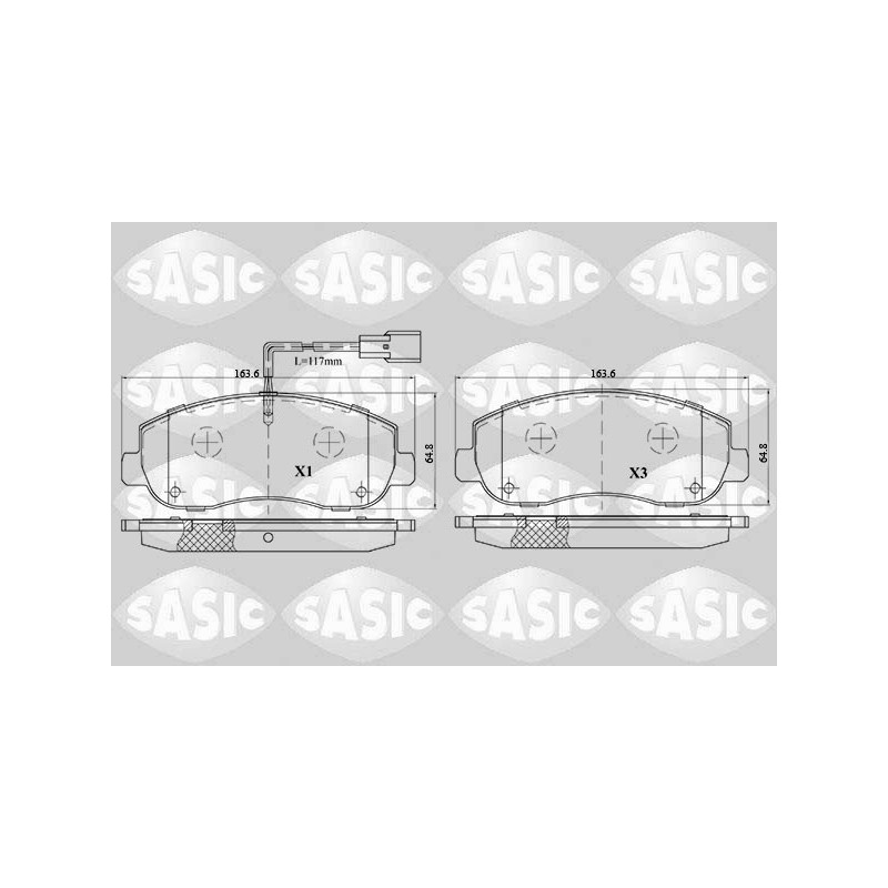 Jeu de quatre plaquettes de frein à disque SASIC