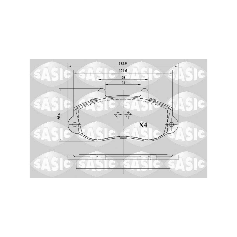 Jeu de quatre plaquettes de frein à disque SASIC