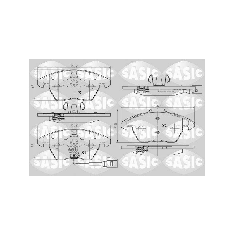 Jeu de quatre plaquettes de frein à disque SASIC