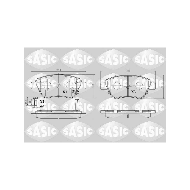 Jeu de quatre plaquettes de frein à disque SASIC