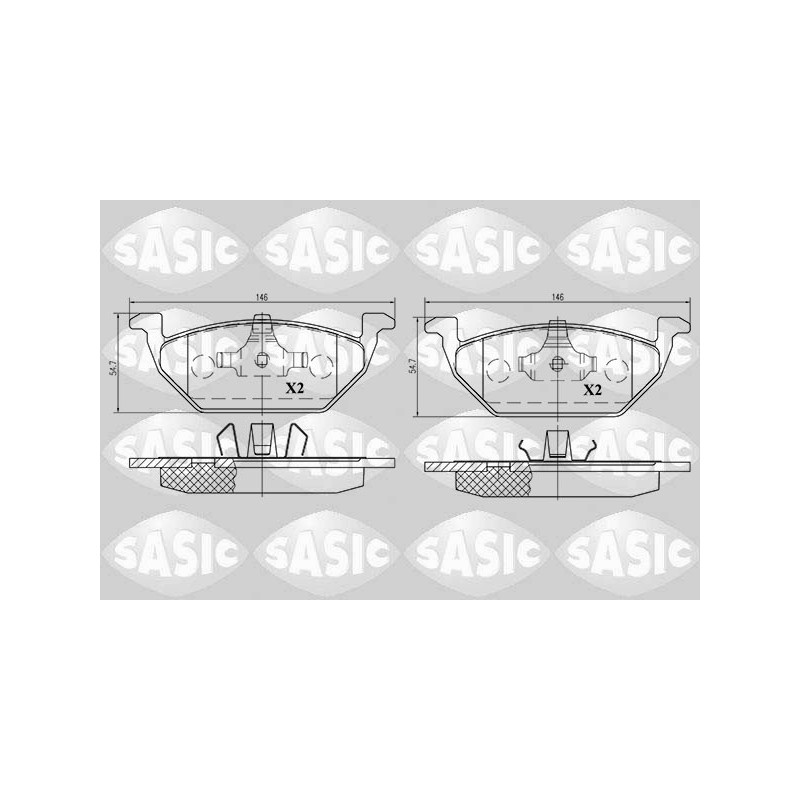 Jeu de quatre plaquettes de frein à disque SASIC