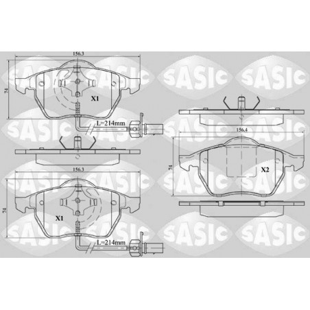 Jeu de quatre plaquettes de frein à disque SASIC