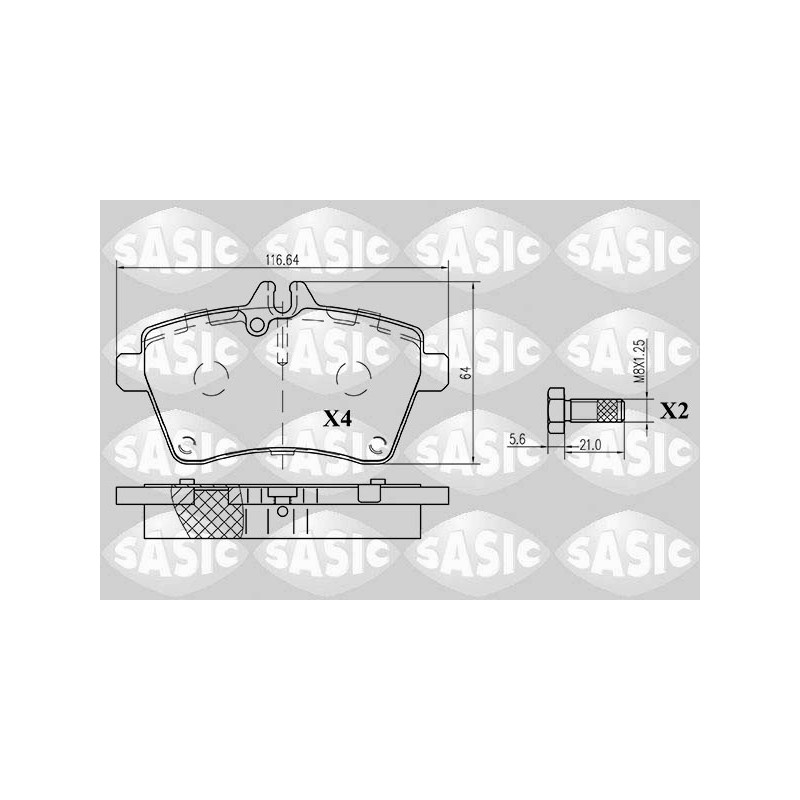 Jeu de quatre plaquettes de frein à disque SASIC