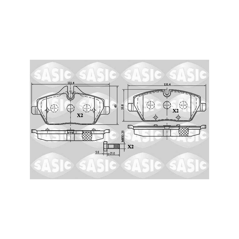 Jeu de quatre plaquettes de frein à disque SASIC