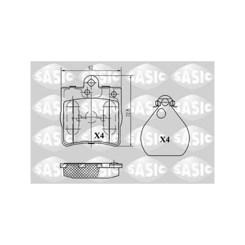 Jeu de quatre plaquettes de frein à disque SASIC