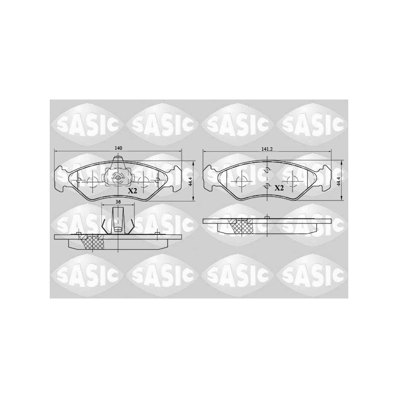Jeu de quatre plaquettes de frein à disque SASIC